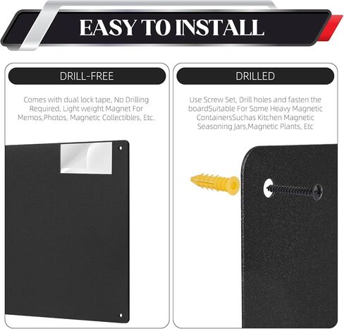 لوح مغناطيسي مكون من قطعتين، لوح مغناطيسي للجدار، عرض الحروف المغناطيسية والأرقام وبرطمانات التوابل والملاحظات اللاصقة والصور، مناسب للجدران والثلاجات والمقصورات والخزائن والمزيد (17 بوصة × 12 بوصة) in Kuwait