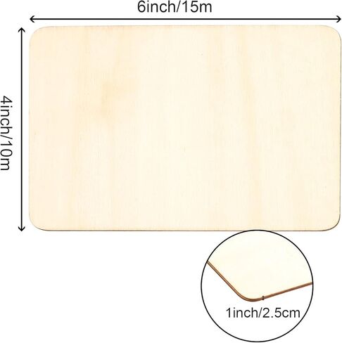 HOIGON 150 PCS Rectangle Unfinished Wood Pieces, 4 x 6 Inch Blank Basswood Wooden Sheets Wooden Cutout for Crafts, DIY, Painting in Saudi Arabia