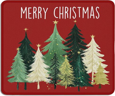 لوحة ماوس Merry Christmas Trees، لوحة ماوس على شكل شجرة عيد الميلاد لأجهزة الكمبيوتر المحمول والمكتب المنزلي والمكتب، لمحبي العطلات، 9.5 × 7.9 بوصة، L041-SDB-ZH in Kuwait