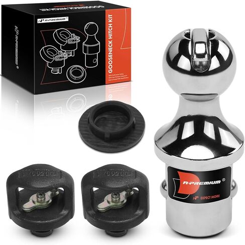 A-Premium 2-5/16 Inch Gooseneck Trailer Hitch Ball Kit Compatible with Ford F250 F350 F450 Super Duty & Chevrolet Silverado 2500 3500 & GMC Sierra 2500/3500 HD & Nissan, 30,000 lbs GTW/7,500 lbs VTW in Saudi Arabia