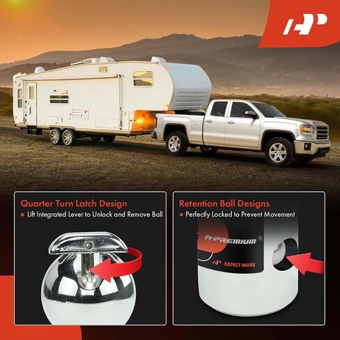 A-Premium 2-5/16 Inch Gooseneck Trailer Hitch Ball Kit Compatible with Ford F250 F350 F450 Super Duty & Chevrolet Silverado 2500 3500 & GMC Sierra 2500/3500 HD & Nissan, 30,000 lbs GTW/7,500 lbs VTW in Saudi Arabia