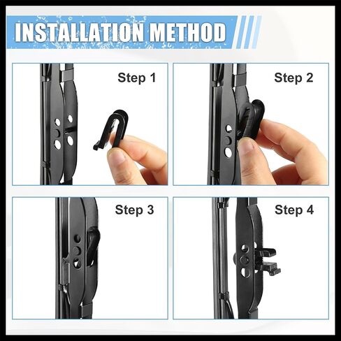 Universal Front Wiper Blade Arm Adapter Clip J Hook Type C - Pack of 4 Black Replacement Durable Material in Saudi Arabia
