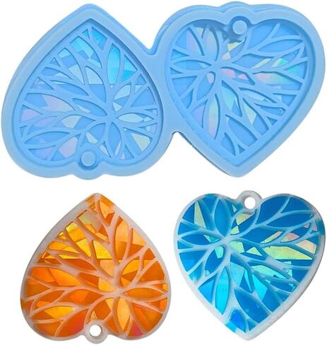 Silicone Molds for Epoxy Resin Heart Earring Necklace Pendant Casting Silicone Mould DIY Crafts Jewelry Mold in Saudi Arabia
