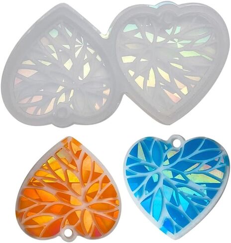 Silicone Molds for Epoxy Resin Heart Earring Necklace Pendant Casting Silicone Mould DIY Crafts Jewelry Mold in Saudi Arabia