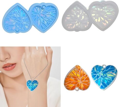 Silicone Molds for Epoxy Resin Heart Earring Necklace Pendant Casting Silicone Mould DIY Crafts Jewelry Mold in Saudi Arabia