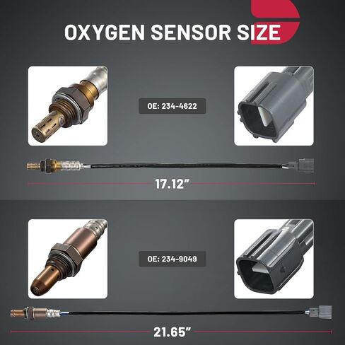 2pcs Oxygen Sensor O2 Sensor Upstream & Downstream for Toyota Camry 2.4L L4 2004 2005 2006 2007 2008 2009 2010 2011,for Toyota RAV4 2.4L L4 2006-2008 Air Fuel Ratio Sensor 234-9049 234-4622 in Saudi Arabia