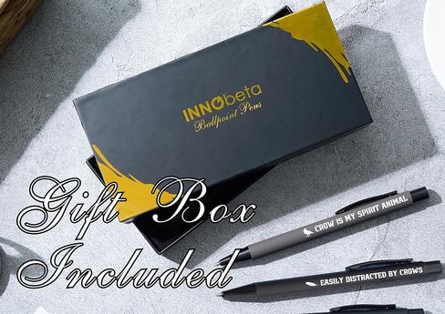 هدايا InnoBeta Crow لمحبي الغراب، مجموعة أقلام حبر جاف مكونة من 4 قطع، هدايا للغراب الذي يذاكر كثيرا في أعياد الميلاد والكريسماس وأي مناسبة خاصة in Kuwait