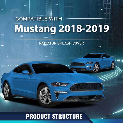 PIT66 جزء غطاء الرادياتير الداعم الأساسي لدرع الرؤية متوافق مع Ford Mustang Ecoboost GT 2-Door 2018-2019 JR3Z-8C291-AA، JR3Z8C291AA أسود PP in Saudi Arabia