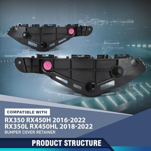PIT66 دعامة تثبيت المصد الأمامي للسائق وجانب الراكب متوافقة مع LX RX350/RX450h 2016-2022 Fit LX RX450hL/RX350L 2018-2022 525350E070، 525360E060، LX1033117، LX1032117 أسود in Saudi Arabia