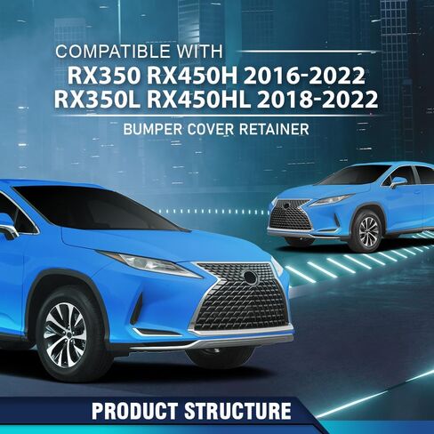 PIT66 دعامة تثبيت المصد الأمامي للسائق وجانب الراكب متوافقة مع LX RX350/RX450h 2016-2022 Fit LX RX450hL/RX350L 2018-2022 525350E070، 525360E060، LX1033117، LX1032117 أسود in Saudi Arabia
