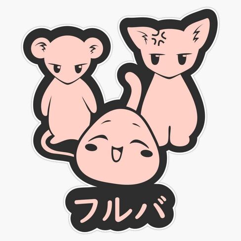 MAGNET Onigiri Cat Rat Fruits Basket Magnetic Sticker Vinyl Waterproof Magnet Decal Car 5" in Saudi Arabia