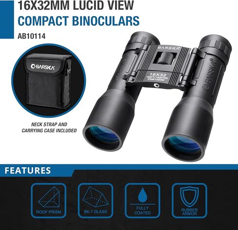 BARSKA Lucid View 10x25 Compact Binoculars (Blue Lens) in Saudi Arabia