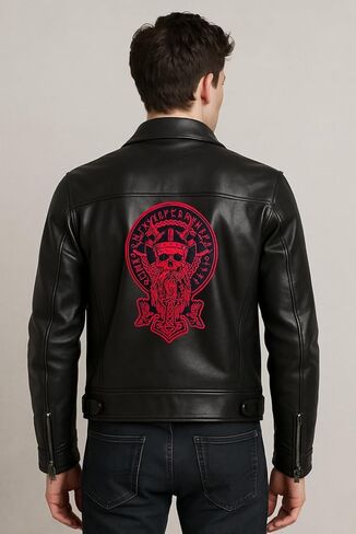 Odin Viking Skull Embroidered Back Patch Large Iron On Motorcycle Biker Jacket Patches in Saudi Arabia