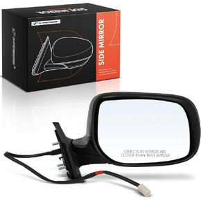 A-Premium Passenger Side Power Door Mirror - Compatible with Toyota Yaris 2007 2008 2009 2010 2011 Hatchback 2-Door - Non-Heated Folding Black Outside Rear View Mirror in Kuwait