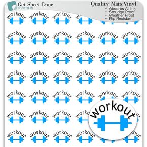 ملصق مخطط التمرينات / 54 ملصق فينيل ممتع (1/2 بوصة) / تذكير للعناية بالصحة واللياقة البدنية والتمارين الصحية / مخطط الحياة الأساسي للإنتاجية / مجلة بوجو بوليت (فينيل غير لامع، 3 أوراق) in Kuwait