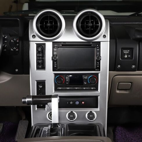 PIUGILH غطاء لوحة الملاحة لوحدة التحكم المركزية للسيارة، غطاء الكسوة الداخلية لملحقات السيارة Hummer H2 2003-2007، غطاء فتحة تهوية وحدة التحكم المركزية، قطعتان in Saudi Arabia