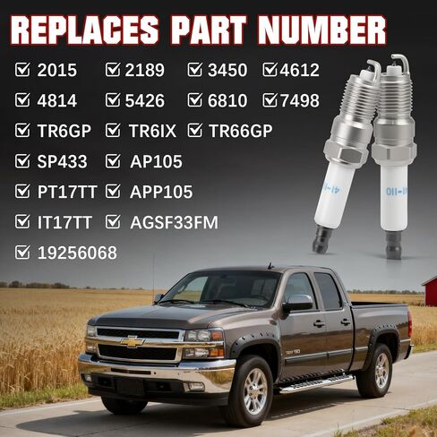 مجموعة شمعات وأسلاك إيريديوم مكونة من 8 قطع من BEATURE لمحركات Chevy Silverado GMC Yukon 5.3L 6.0L 6.2L V8 2007-2014 - استبدال 3186 & M8-48322 in Kuwait
