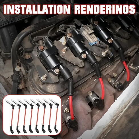 مجموعة شمعات وأسلاك إيريديوم مكونة من 8 قطع من BEATURE لمحركات Chevy Silverado GMC Yukon 5.3L 6.0L 6.2L V8 2007-2014 - استبدال 3186 & M8-48322 in Kuwait