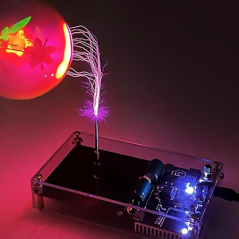 48V DC Tesla Coil - Bluetooth-Compatible Music Tesla Coil Speaker, Touchable Artificial Lightning, Bluetooth Music Playback Module, Electric Arc Generator, Scientific Experimental Teaching Aids in Kuwait