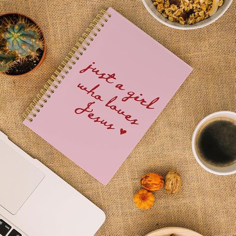 ANIANG Christian Notebook, Christian Journals for Women, Bible Verse Religious 5.5"X8.3" 164Pages Lined Notebooks College Ruled, Just a Girl Who Loves Jesus Pink Notebook for Office School Supplies in Saudi Arabia