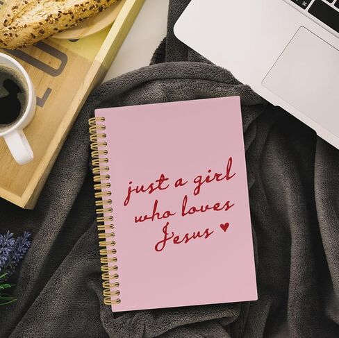 ANIANG Christian Notebook, Christian Journals for Women, Bible Verse Religious 5.5"X8.3" 164Pages Lined Notebooks College Ruled, Just a Girl Who Loves Jesus Pink Notebook for Office School Supplies in Saudi Arabia