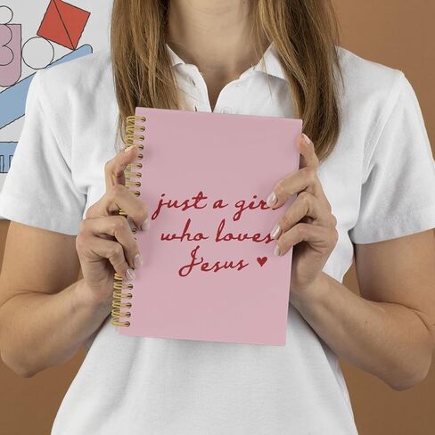 ANIANG Christian Notebook, Christian Journals for Women, Bible Verse Religious 5.5"X8.3" 164Pages Lined Notebooks College Ruled, Just a Girl Who Loves Jesus Pink Notebook for Office School Supplies in Saudi Arabia