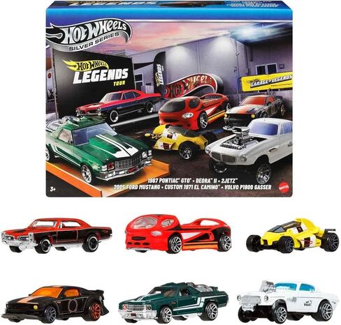 مجموعة سيارات وشاحنات مصبوبة بمقياس 1:64 من هوت ويلز مكونة من 6 قطع من زينة مركبات HW Legends (قد تختلف الأنماط) JBY78 in Saudi Arabia