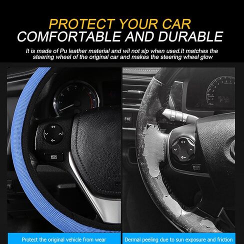 Car Steering Wheel Cover, Ice Silk Elastic Anti Slip Vehicle Protector, Breathable Easy Carry Automotive Interior Protective Wrap Accessories, Universal for SUV, Sedan, Truck (Black) in Saudi Arabia