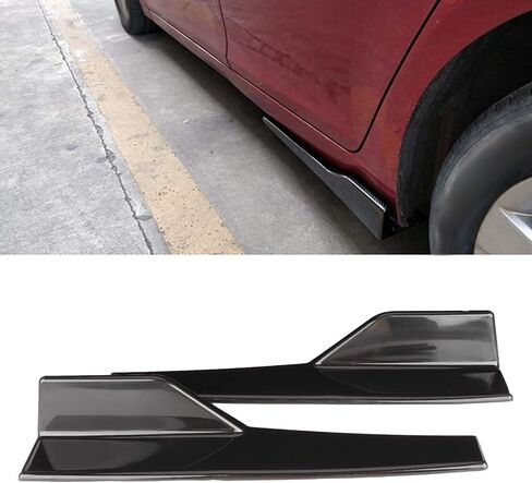 Side Skirt, Universal Fitment, Rocker Splitter, Winglet, Glossy Black, Car Body Kit, Injection Molded, 17.7 x 3.3 inches, for SUV, Coupe, Sedan, Hatch in Saudi Arabia