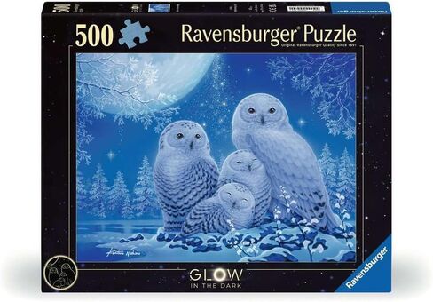 Ravensburger Owls in The Moonlight - 500 Piece Glow-in-The-Dark Jigsaw Puzzle | Mysterious Nocturnal Beauty | Softclick Technology in Saudi Arabia