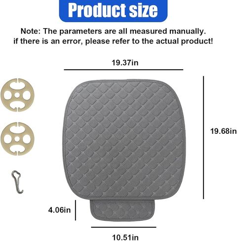 YoRise Comfortable Car Seat Cover, Linen Breathable Anti-Slip Front Bottom Seat Cushion Pad with Storage Pocket, Universal Auto Interior Seats Protector Accessories for Car Truck SUV (Gray) in Kuwait