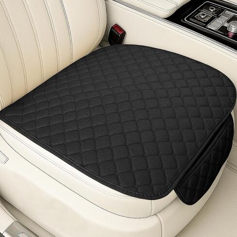 YoRise Comfortable Car Seat Cover, Linen Breathable Anti-Slip Front Bottom Seat Cushion Pad with Storage Pocket, Universal Auto Interior Seats Protector Accessories for Car Truck SUV (Gray) in Kuwait