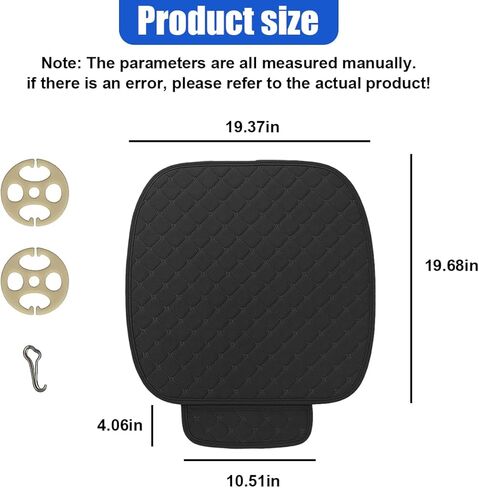 YoRise Comfortable Car Seat Cover, Linen Breathable Anti-Slip Front Bottom Seat Cushion Pad with Storage Pocket, Universal Auto Interior Seats Protector Accessories for Car Truck SUV (Gray) in Kuwait