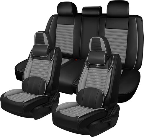 Car Seat Covers Universal Fit Most Cars,Trucks&SUVs, Faux Leather Seat Covers, Breathable and Waterproof Car Seat Protector, Automobile Accessories(Beige,Front Set) in Saudi Arabia