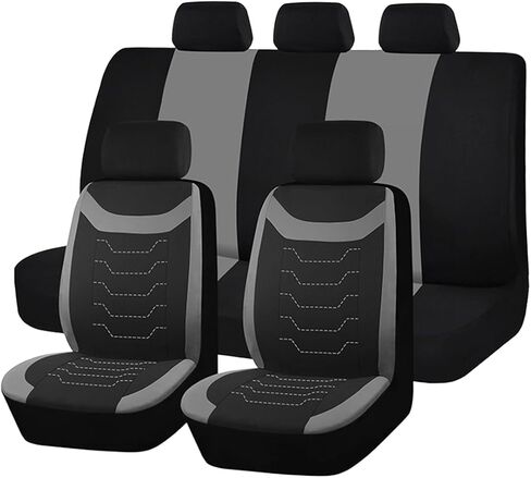 Car Seat Covers Full Sets, Breathble Polyester Cloth Vehicle Front & Rear Seat Protectors, Split Bench Automotive Interior Covers Accessories, Universal for Sedan SUV Truck (Purple) in Saudi Arabia