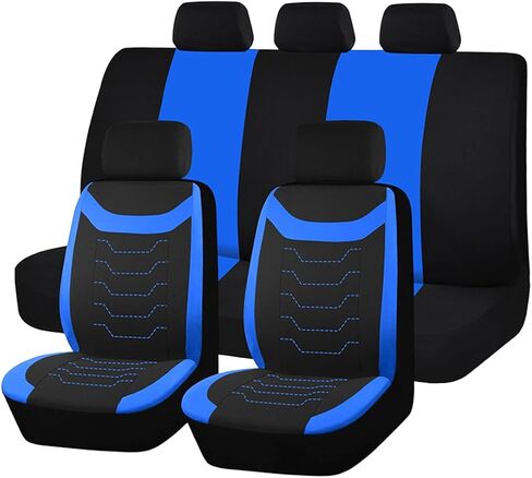 Car Seat Covers Full Sets, Breathble Polyester Cloth Vehicle Front & Rear Seat Protectors, Split Bench Automotive Interior Covers Accessories, Universal for Sedan SUV Truck (Purple) in Saudi Arabia