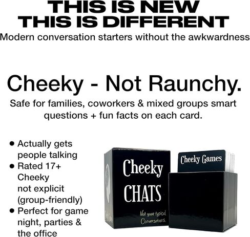 Cheeky Chats – A Conversation Card Game for Couples, Friends & Family | Fun Icebreaker Questions for Date Night, Game Night & Road Trips | Great Gift for The Holidays or Cozy Nights in in Saudi Arabia
