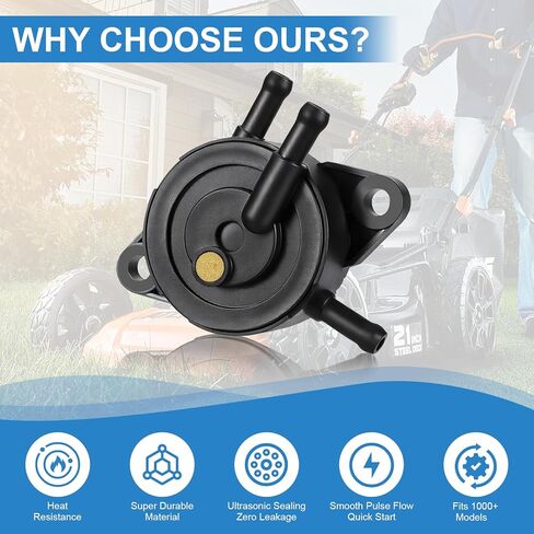 مضخة وقود مع فلتر وخرطوم زيت متوافقة مع Kohler 17HP-25HP Briggs وStratton Mikuni، مضخة وقود فراغية ممتازة مناسبة لجزازة العشب John Deere Kawasaki Yamaha Golf Cart 808492 808656 in Saudi Arabia
