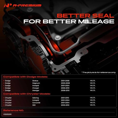 مجموعة حشية غطاء صمام المحرك A-Premium متوافقة مع دودج تشارجر 2006-2010، أفينجر 2008-2010، إنتربيد 2001-2004، ماغنوم 2005-2008، ستراتوس وكرايسلر 300، سيبرينغ، كونكورد، إنتربيد، 2.7 لتر in Saudi Arabia