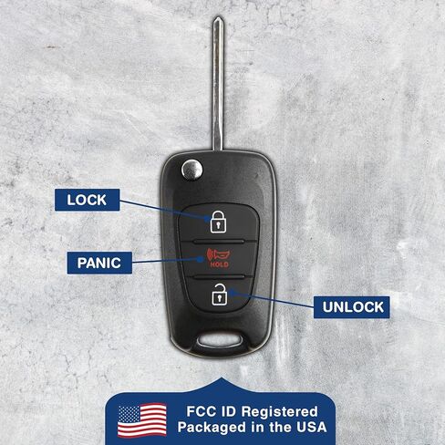 KeylessOption Keyless Entry Car Remote Flip Ignition Key Fob for 2011-2013 Kia Soul 2012-2013 Kia Sportage (Pack of 2) in Kuwait