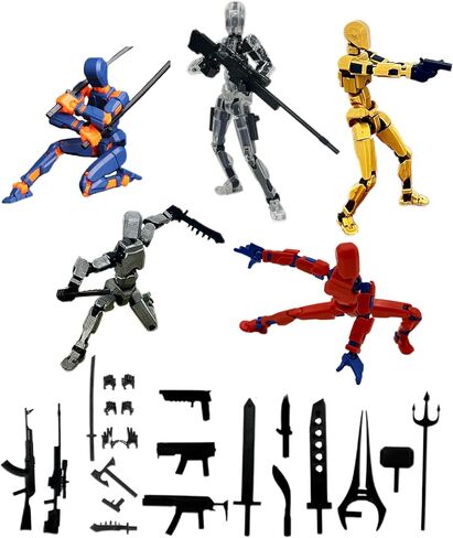 (Assembly Completed) 8 Packs Dummy13 Action Figure Set, 3D Printed ActionFigure Toy Gifts for Kids, Dummy 13,Robot 13 Action Figure Full Body Mechanical Doll Christmas Birthday Gift for Boys Girls in Saudi Arabia
