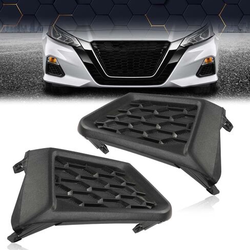 PIT66 Fog Light Cover Set Compatible with Nissan Altima S SR 2019-2021 622566CA0A, NI1039163, 622576CA0A, NI1038163 Left Driver And Right Passenger Side Black in Saudi Arabia