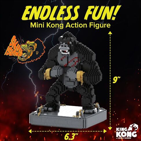King Kong Building Set (2,310 PCS) – Mini Kong Action Figure from Skull Island – Nano Brick Gorilla Construction Kit for Kids 15+, Adults, Collectors – Movie Display Toy Gift in Saudi Arabia