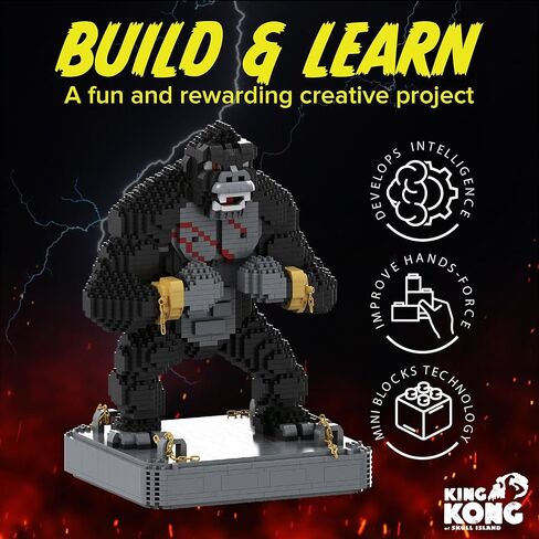 King Kong Building Set (2,310 PCS) – Mini Kong Action Figure from Skull Island – Nano Brick Gorilla Construction Kit for Kids 15+, Adults, Collectors – Movie Display Toy Gift in Saudi Arabia