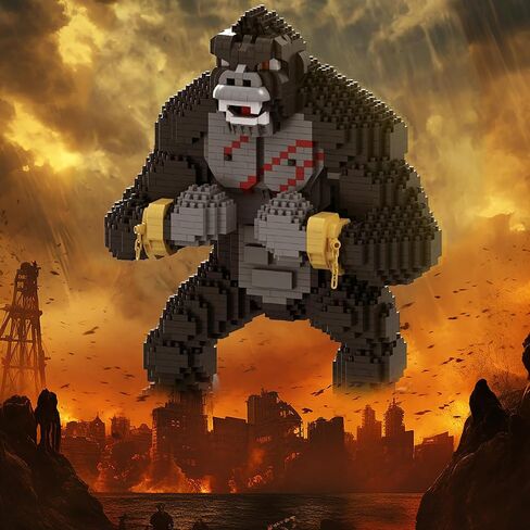 King Kong Building Set (2,310 PCS) – Mini Kong Action Figure from Skull Island – Nano Brick Gorilla Construction Kit for Kids 15+, Adults, Collectors – Movie Display Toy Gift in Saudi Arabia