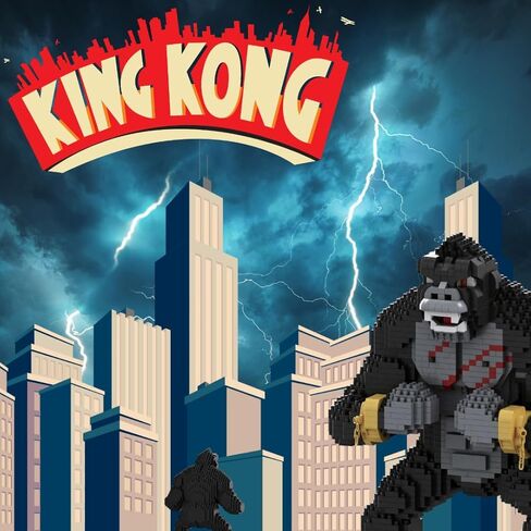 King Kong Building Set (2,310 PCS) – Mini Kong Action Figure from Skull Island – Nano Brick Gorilla Construction Kit for Kids 15+, Adults, Collectors – Movie Display Toy Gift in Saudi Arabia