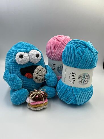 Jelly Chunky 3 Skein Chenille Blanket amigurumi Yarn for Crocheting and Knitting Super Bulky 3x100 gr (132 yds) (60-Chestnut) in Saudi Arabia