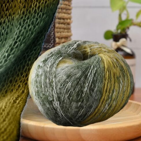 Ball of Yarn Knitting & Crocheting - Hand Dyed Yarns,for Blankets, Scarves, Shawls and Garments,Green in Saudi Arabia
