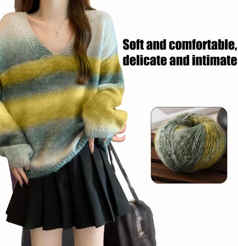 Ball of Yarn Knitting & Crocheting - Hand Dyed Yarns,for Blankets, Scarves, Shawls and Garments,Green in Saudi Arabia