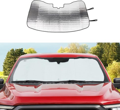 Jimen for 2021+ F150 Window Sun Shade، واقي من الشمس للزجاج الأمامي التلقائي متوافق مع Ford F150 2021-2023 in Saudi Arabia